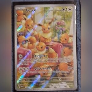 Pokemon Trading Card - Eevee with Orange and Brown